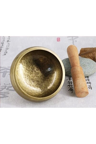 NO BRAND Bol cântător tibetan, lucrat și ciocănit manual, 8,5 cm, Set Nepal