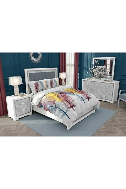 NO BRAND Lenjerie de pat din bumbac 160x200 Pene colorate