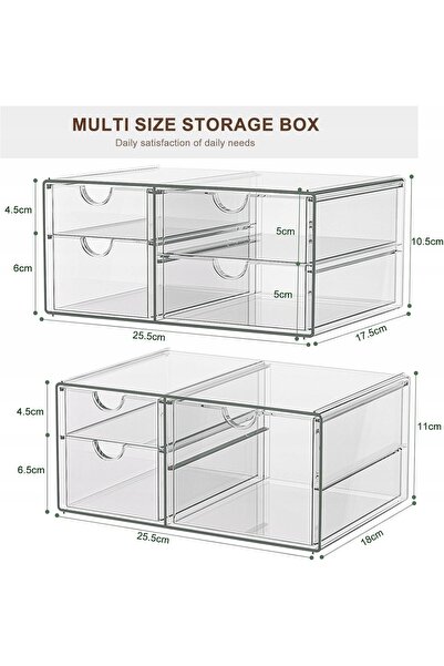 NO BRAND Organizator de birou, acrilic, cu 7 sertare