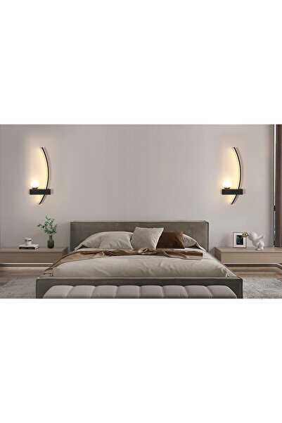 NO BRAND Aplică LED de perete neagră modernă pentru living și hol 3000K 14W