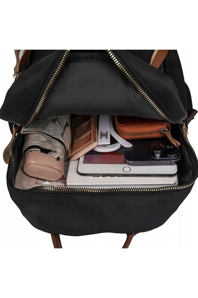 NO BRAND Rucsac de damă negru, capacitate mare |   Rucsac elegant pentru serv...