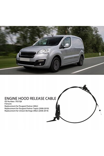 NO BRAND Cablu de deschidere capotă motor pentru Peugeot Partner Citroen Berl...