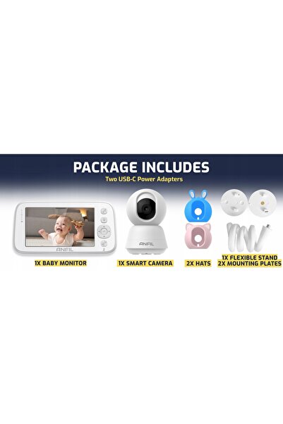 NO BRAND Monitor electronic pentru bebeluși Anfil 1080P – Ecran de 5 ", VOX, ...