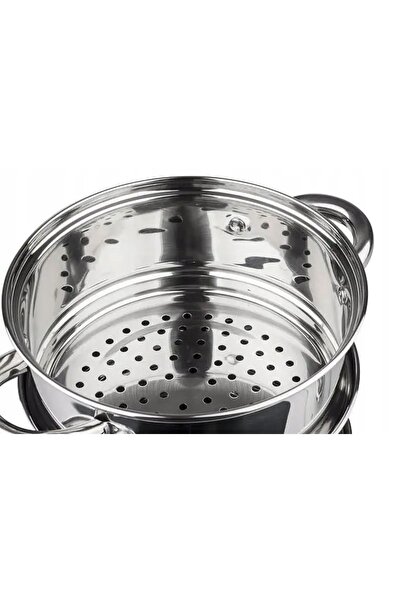 NO BRAND Oală pentru aburi, set din oțel, 4 piese, Ø20cm, 3,1L, Kinghoff