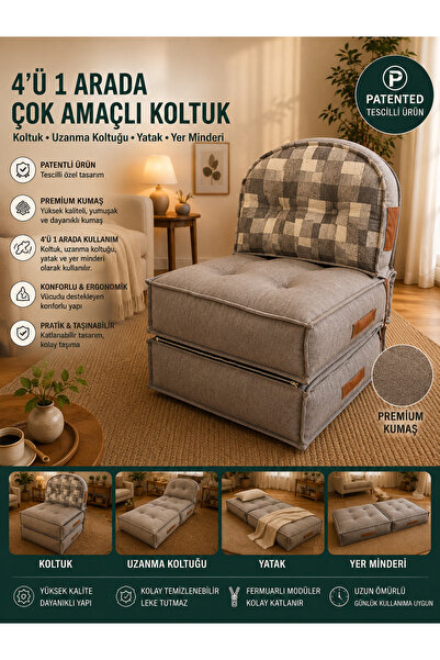 PUFYMAX Comfy PLUS OVAL Yeni Nesil Bohem Tekli Koltuk,yataklı Katlanır Berjer...