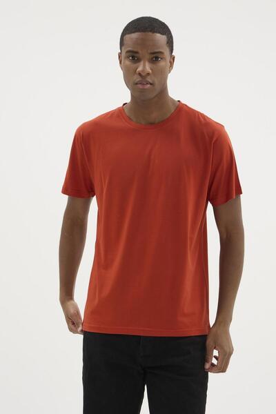 KLY Men's Short Sleeve Crew Neck Basic Modal Tile T-Shirt C1T2N5