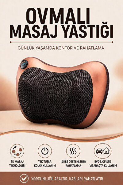 Relax Boyun Sırt Bel Masaj Yastığı Isı Destekli Elektrikli Masaj Cihazı Ev Of...
