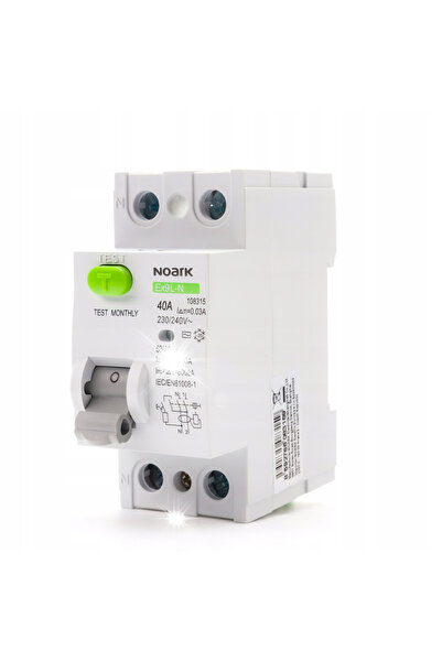 NOARK ELECTRIC Disjunctor diferențial, 6 kA, 25A, 30mA, 2P Tip AC Ex9L-N Noar...