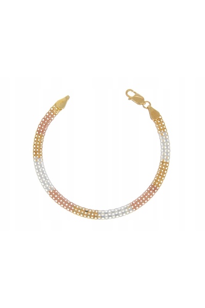 NO BRAND Brățară Bismark argintie, 3 culori, 19cm, Italia