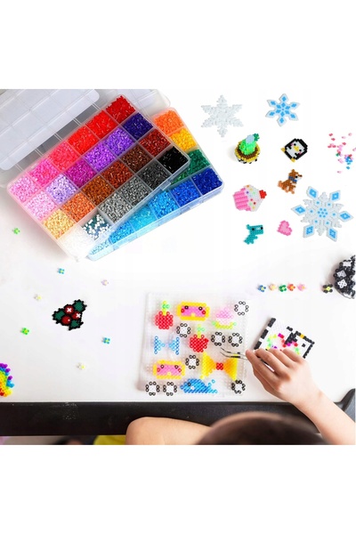 NO BRAND Mărgele pentru înșirare Mini 2,6 mm Set 24.000 bucăți 48 culori