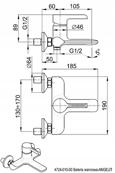 NO BRAND Kfa Baterie Montată pe Perete Wannowa Angelit