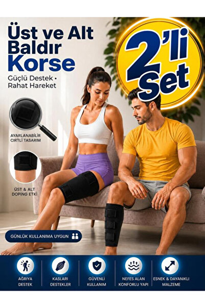 Ankaflex 1 ÇİFT ALT ve ÜST Baldır Bacak Korse Baldır Destek Bandajı Ayarlanabilir Kaval Kemiği Korsesi Sıkıştırma Baldır Sargısı