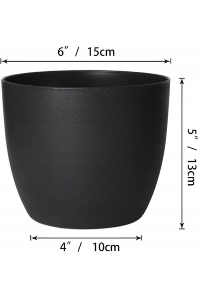 NO BRAND Ghiveci de flori din plastic negru T4U 15 cm X 15 X 13 cm