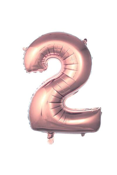Parti Dükkanı 40 Inch 100 cm Rose Gold 2 Number Foil Balloon Helium Compatibl...