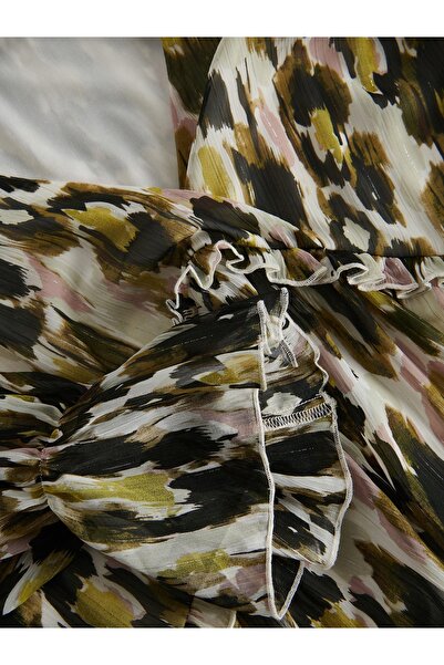 NO BRAND Rochie colorată cu imprimeu, stil abstract, mini, cu mânecă lungă, d...