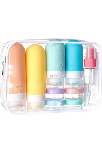 NO BRAND Set de recipiente de călătorie din silicon pentru bagajul de mână, 90ml