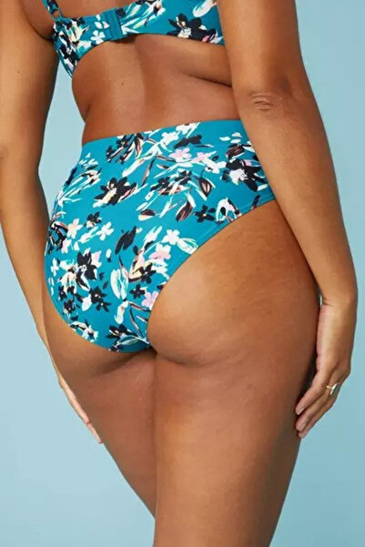 NO BRAND Slip de bikini albastru ciel, cu imprimeu floral, clasic, superb, 40