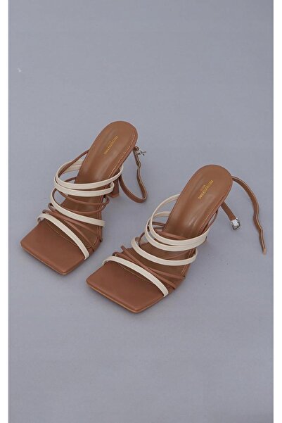 NO BRAND SANDALE CLASICE MARO BEJ CU BRETELE TĂLAȘ STILETTO PRETTYLITTLETHING 38