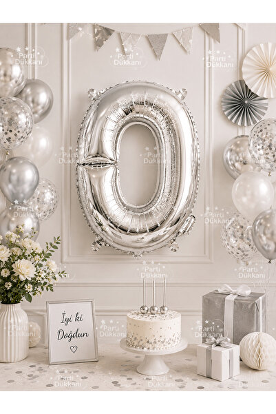 Parti Dükkanı 40 Inch 100 cm Silver Q Letter Foil Balloon Helium Compatible B...