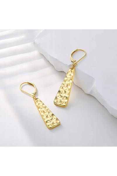 NO BRAND Cercei lungi de damă din aur de 14K cu închidere tip leverback