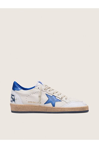 Golden Goose Men's Ball Star in white nappa with blue star