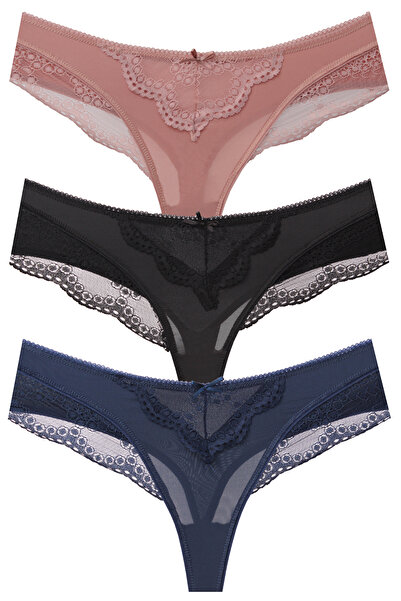 papatya lingerie Стилни прашки с предна дантела и мека тънка микро материя, к...