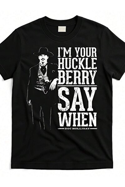 Astogria13 Men's Doc Holliday Graphic-Shirt - I'Your Huckleberry Vintage West...