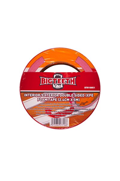 BIG TEETH Interior/Exterior Double Sided Ixpe Foam Tape 2.4cm x 5m