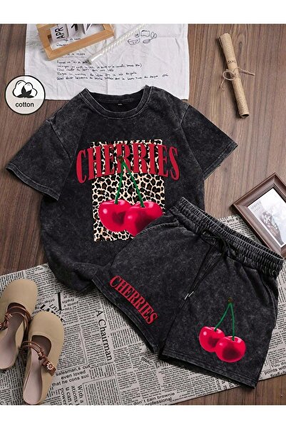LAND MODA Women's Washable Oversize T-Shirt and Shorts Set