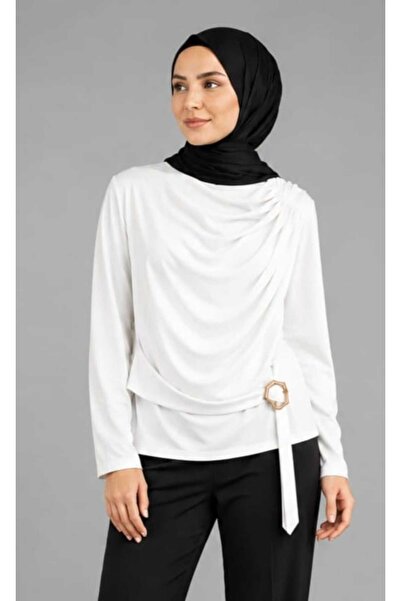 Livaa Sendy Blouse with Belt and Bronchial Details
