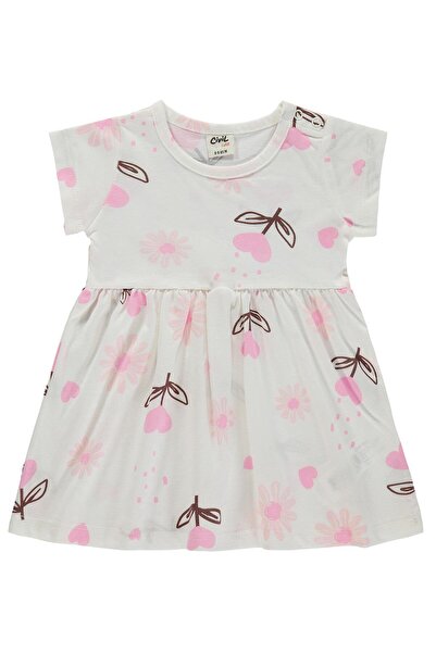 Civil Baby Floral Heart Print 6-18 Months Dress - Ecru