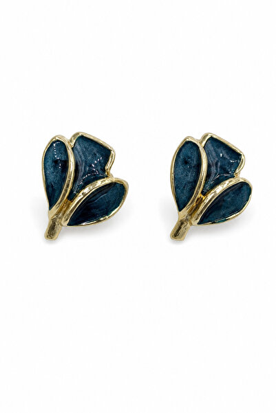 Jack Ferrero Petrol Green Leaf Design Bijouterie Earrings