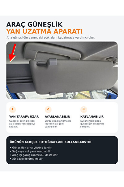 SAF HOBİ ATÖLYE DESİGN جهاز تمديد جانبي لحاجب الشمس للسيارة |   واقي شمسي إضا...