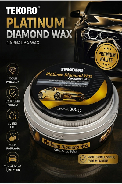 TEKORO Platinum Diamond Carnauba Wax Boya Koruyucu Ve Parlatıcı 300 gr