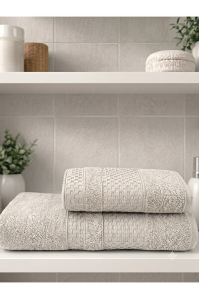 MYSOFTHOME 2 Li Banyo Havlu Seti Pamuklu Büyük Boy / 90 x 150 Cm Banyo Havlu ...