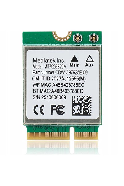 Mediatek Placă de rețea MT7925 WiFi 7 M.2 Bluetooth 5.4 AX BE 6.5Gbps Tri-Band