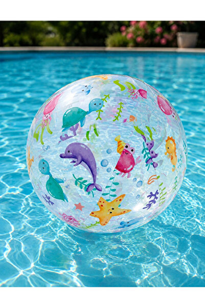 Intex Transparent Inflatable Beach Ball - Sea Creatures Patterned Pool Ball -...