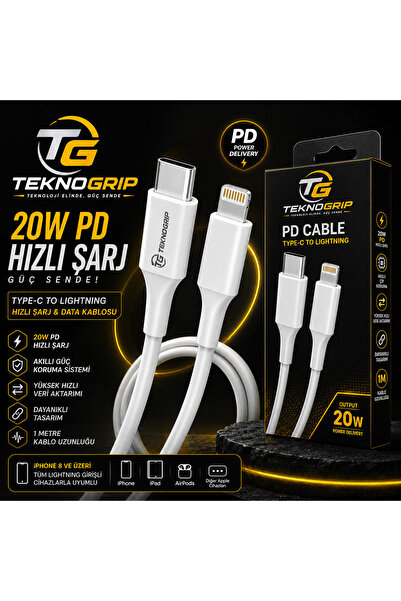 Type-C to Lightning Hızlı Şarj Kablosu 20W iPhone Uyumlu 1 Metre