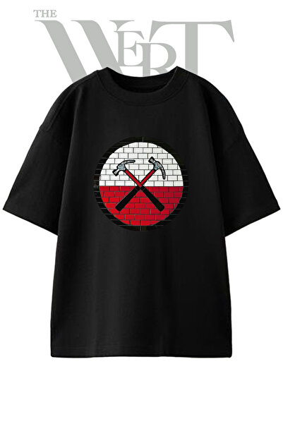 THEWERT The Wall Design Τυπωμένο Unisex Μαύρο Oversize T-shirt