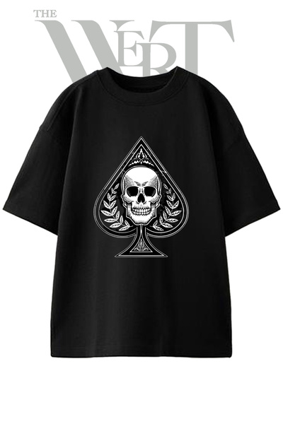 THEWERT Tricou oversize negru unisex cu imprimeu Dry Head Maca Asi Design