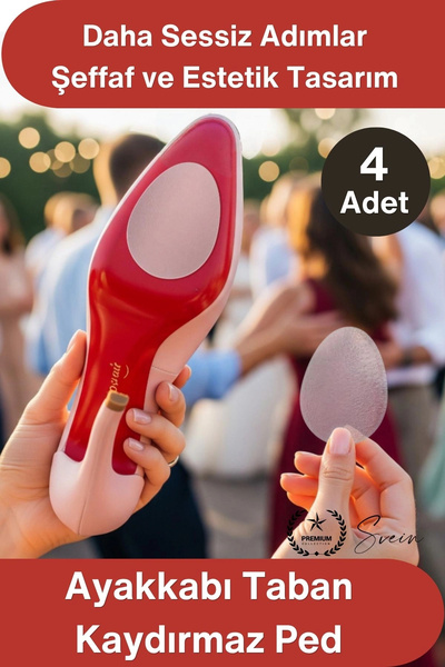 Svein #TabanBandı Ayakkabı Taban Kaydırmaz Ped 4 Adet Şeffaf Yapışkanlı Topuk...