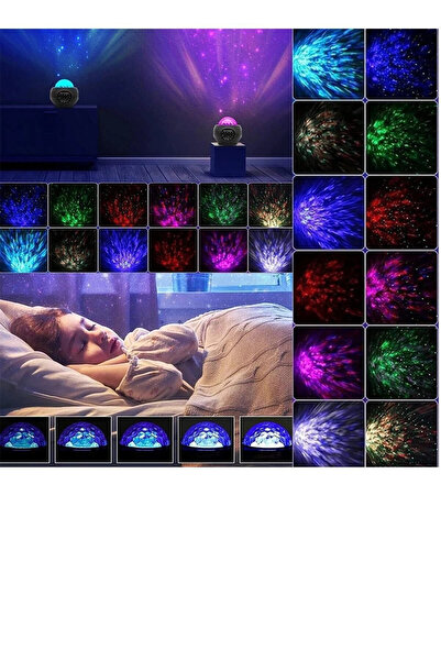 Genel Markalar Bluetooth hoparlörlü sese duyarlı projektör gece lambası tavan aydınlatıcı çok renkli