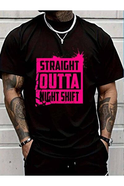 NOURAM تي شيرت قطني 100% بتصميم Cool Straight Outta Nightshift - هدية رائعة ل...