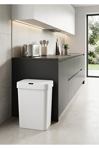 Simply Now 50 Lt Sensörlü Otomatik Beyaz Çöp Kovası- Temassız Akıllı Kapaklı ...