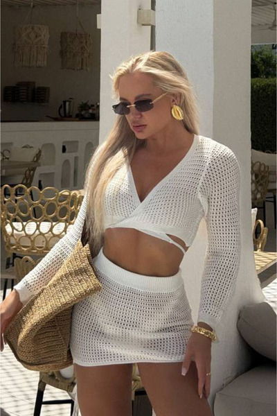 Bikini Mayokini Dünyası Julia Knitted Two-Piece Dress - White