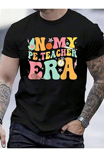 9TAY تي شيرت 100% قطن بطبعة "In My Physical Education Era PE Teacher" للرجال ...