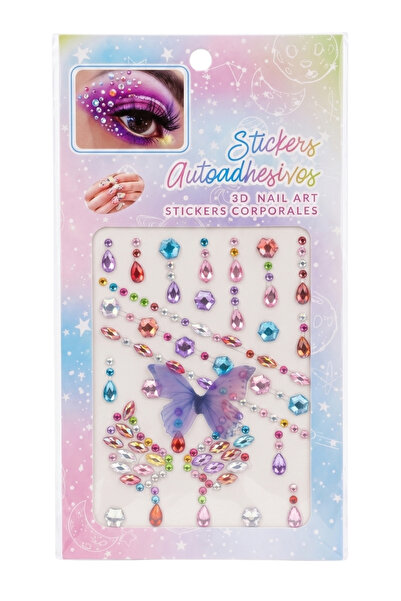 Le Mabelle Multi-Colored Butterfly Figured Girl's Face Stone