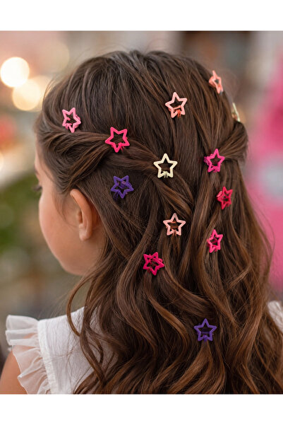 Vipfoni Pastel Colors Colorful Trendy Mini Star Figured Buckle Set Girls' Buc...