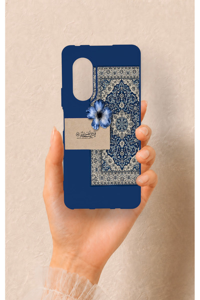 Vip Case Huawei Nova 9Se Uyumlu Mavi Etnik Halı Desenli Silikon Kılıf