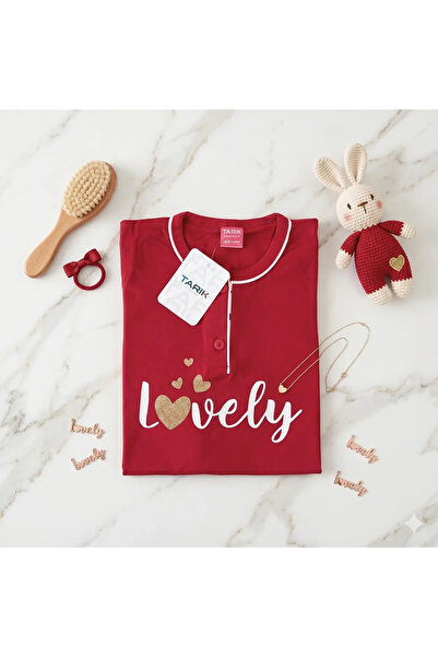 Tarık Kalp Desenli Kız Çocuk Pijama Takımı